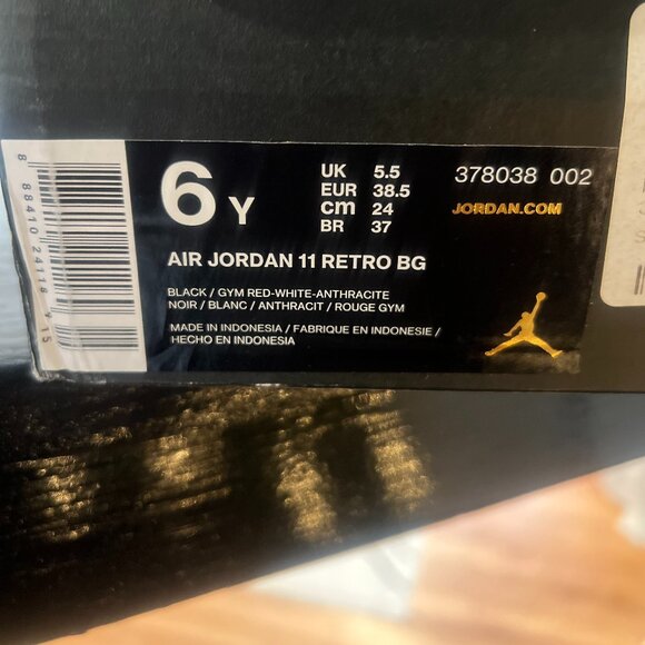 Authentic & New | Air Jordan 11 Retro | Black Red White | Men's 6 / Women's 7.5 - Picture 6 of 7